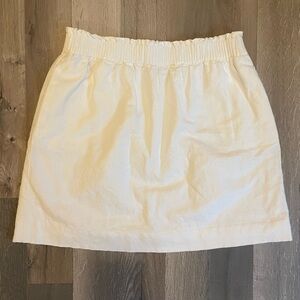 J. Crew White Linen Skirt With Pocket Size 10